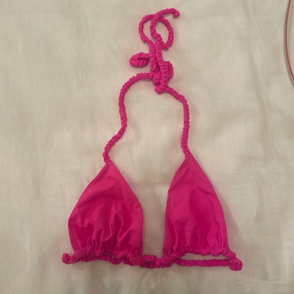 NWOT - Frankies Bikinis Hope triangle halterneck bikini top - watermelon color - Picture 2 of 5